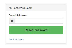 User password reset, which is looking for persons e-mail address